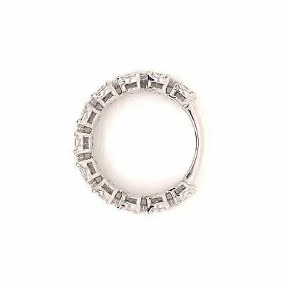18K Marquise and Princess Diamond Oval Cluster Eternity Band White Gold