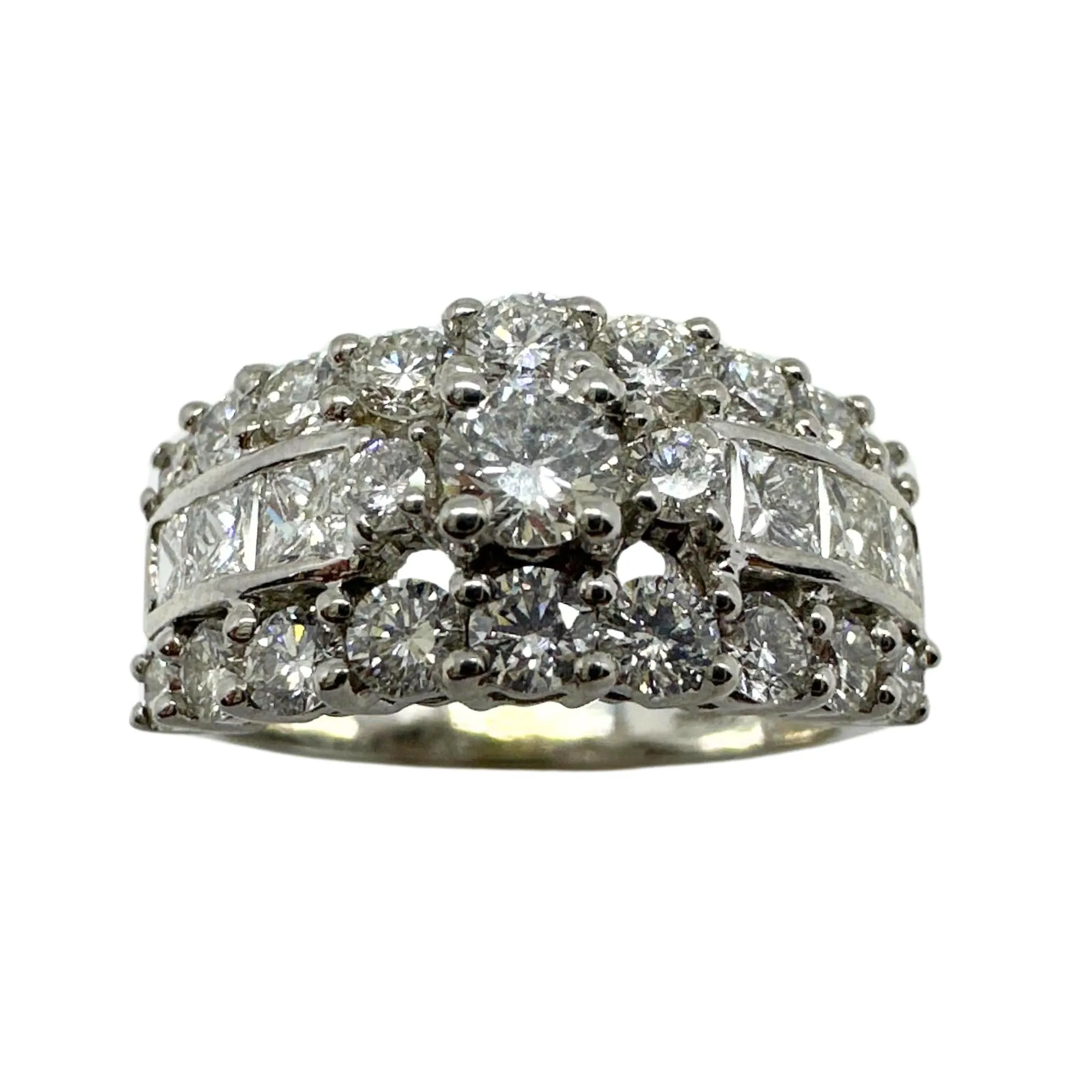 18k Princess Cut Diamond Band Ring