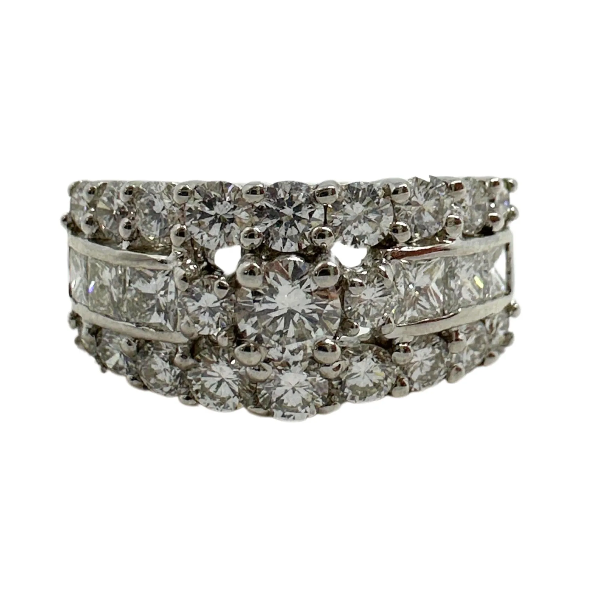18k Princess Cut Diamond Band Ring