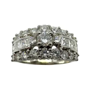 18k Princess Cut Diamond Band Ring
