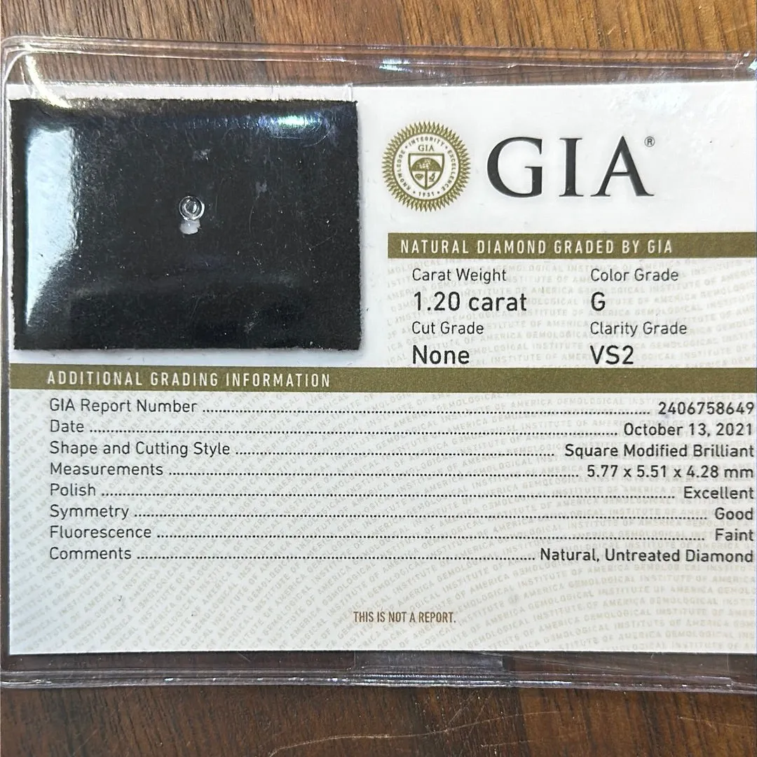 18k white gold 1.20CT H VS2 Princess Cut , .40ct G VS2 Trillion and .40ct G VS2 Round Diamond Engagement ring Certified by GIA #2406758649