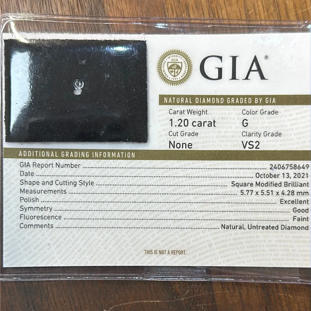18k white gold 1.20CT H VS2 Princess Cut , .40ct G VS2 Trillion and .40ct G VS2 Round Diamond Engagement ring Certified by GIA #2406758649