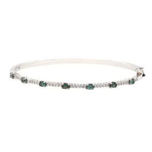 18k White Gold Bangle with .93ct Alexandrite and .33ct diamonds