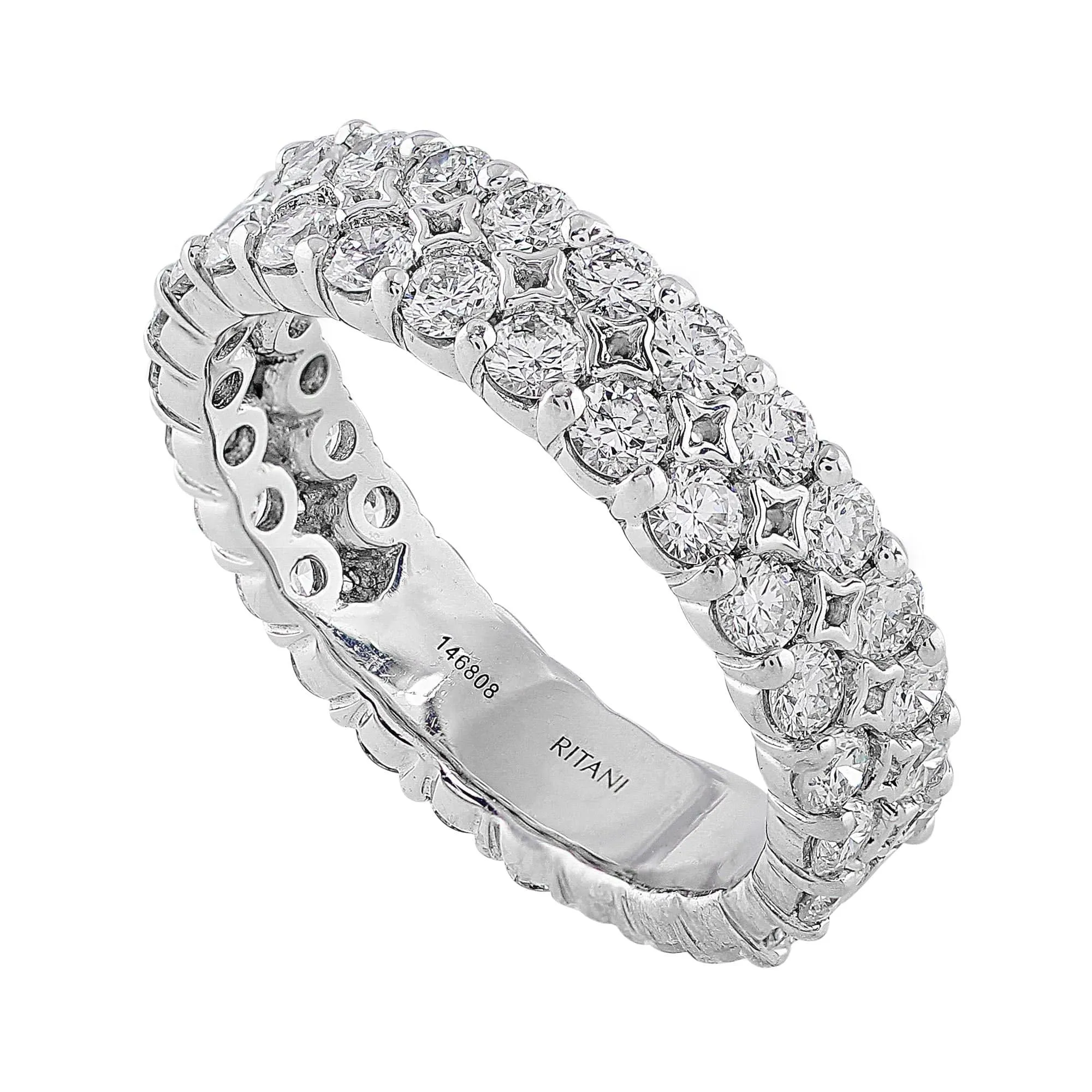18k White Gold Diamond Eternity Prong Set Ring
