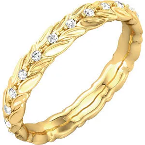 18K Yellow 1/5 CTW Diamond Sculptural-Inspired Eternity Band Size 7