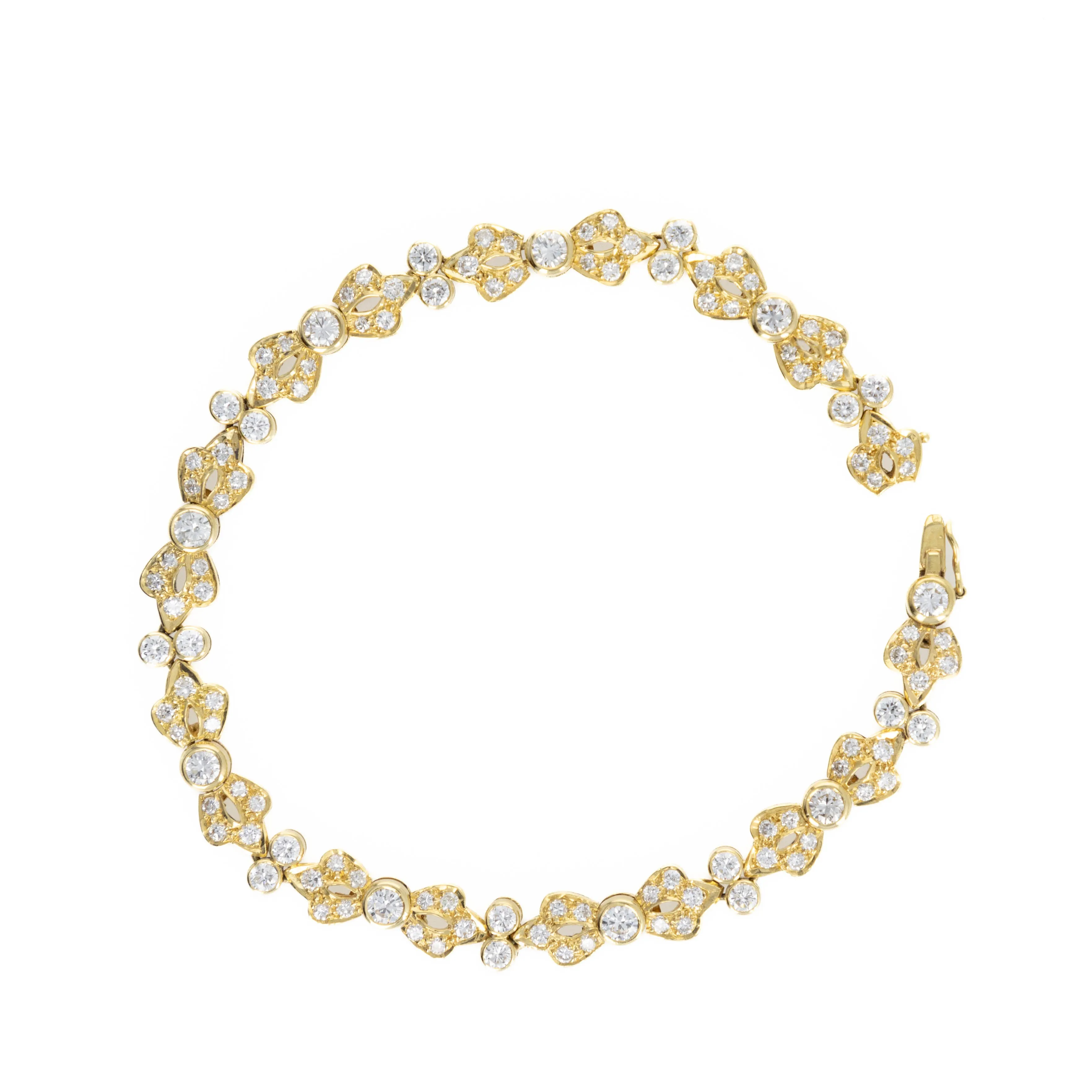 18K Yellow Gold 4 Carat Diamond Bow Bracelet