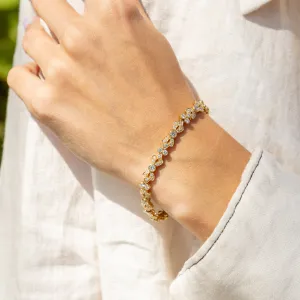 18K Yellow Gold 4 Carat Diamond Bow Bracelet