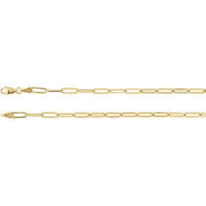 18K Yellow Gold-Plated Sterling Silver 3.85 mm Elongated Flat Link 18" Chain