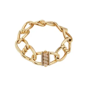 18K Yellow Gold Roberto Coin Cialoma Diamond Knot Link Bracelet