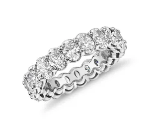 18kt White Gold Oval Diamond Eternity Band- 7.00TCW
