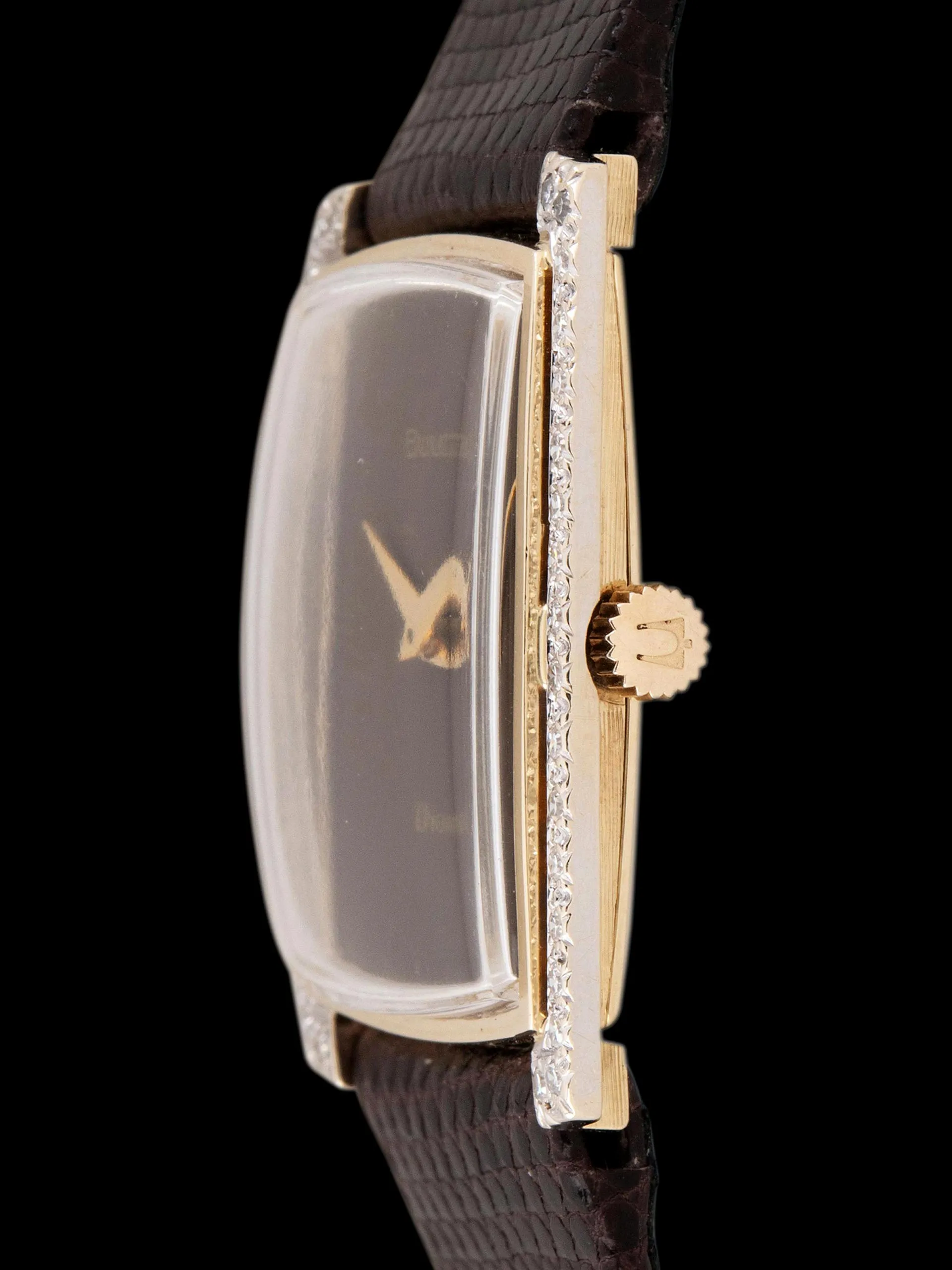 1972 Bulova Dress Watch 14K YG W/ Diamonds (Ref. B708) Brown "Dior" Dial