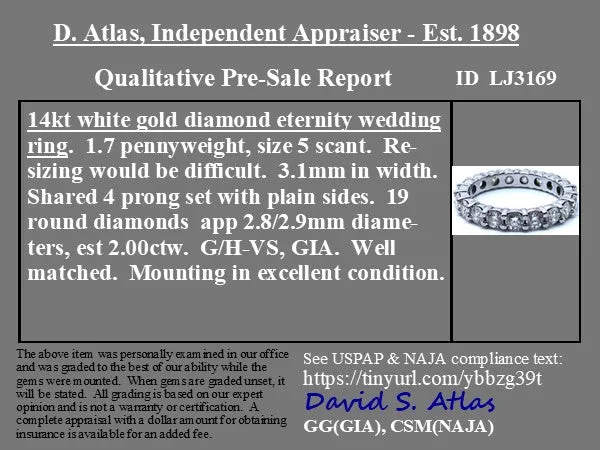 2.00ctw Round Cut Diamond Eternity Band