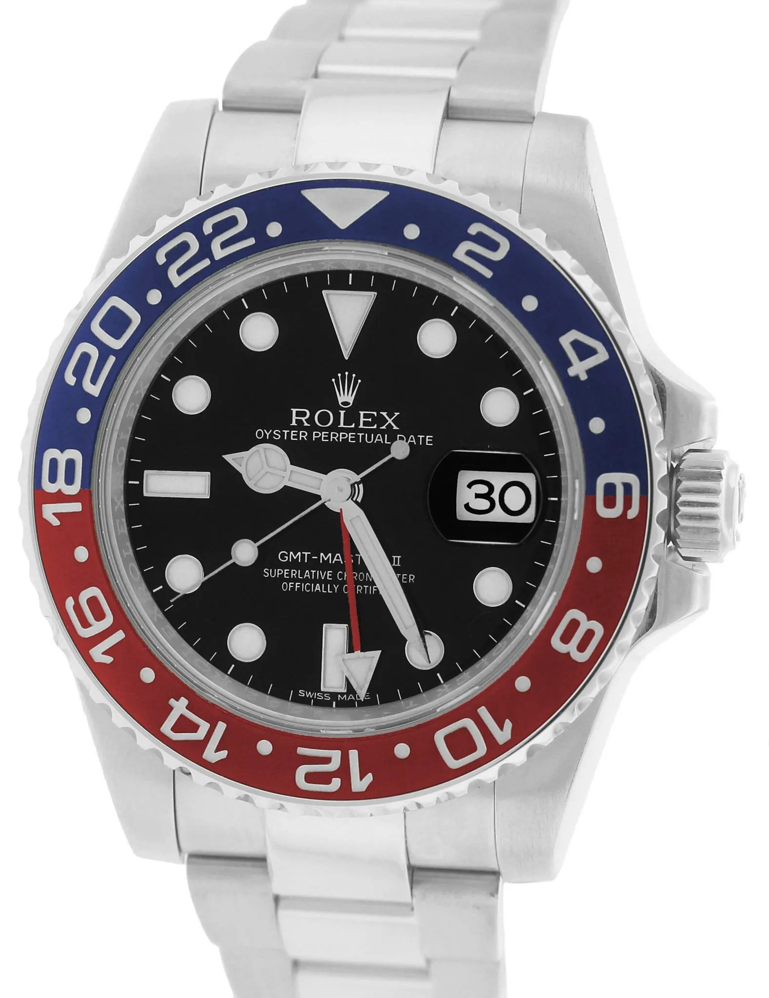 2015 Rolex GMT-Master II Pepsi Black 18K White Gold 40mm Date Watch 116719 BLRO