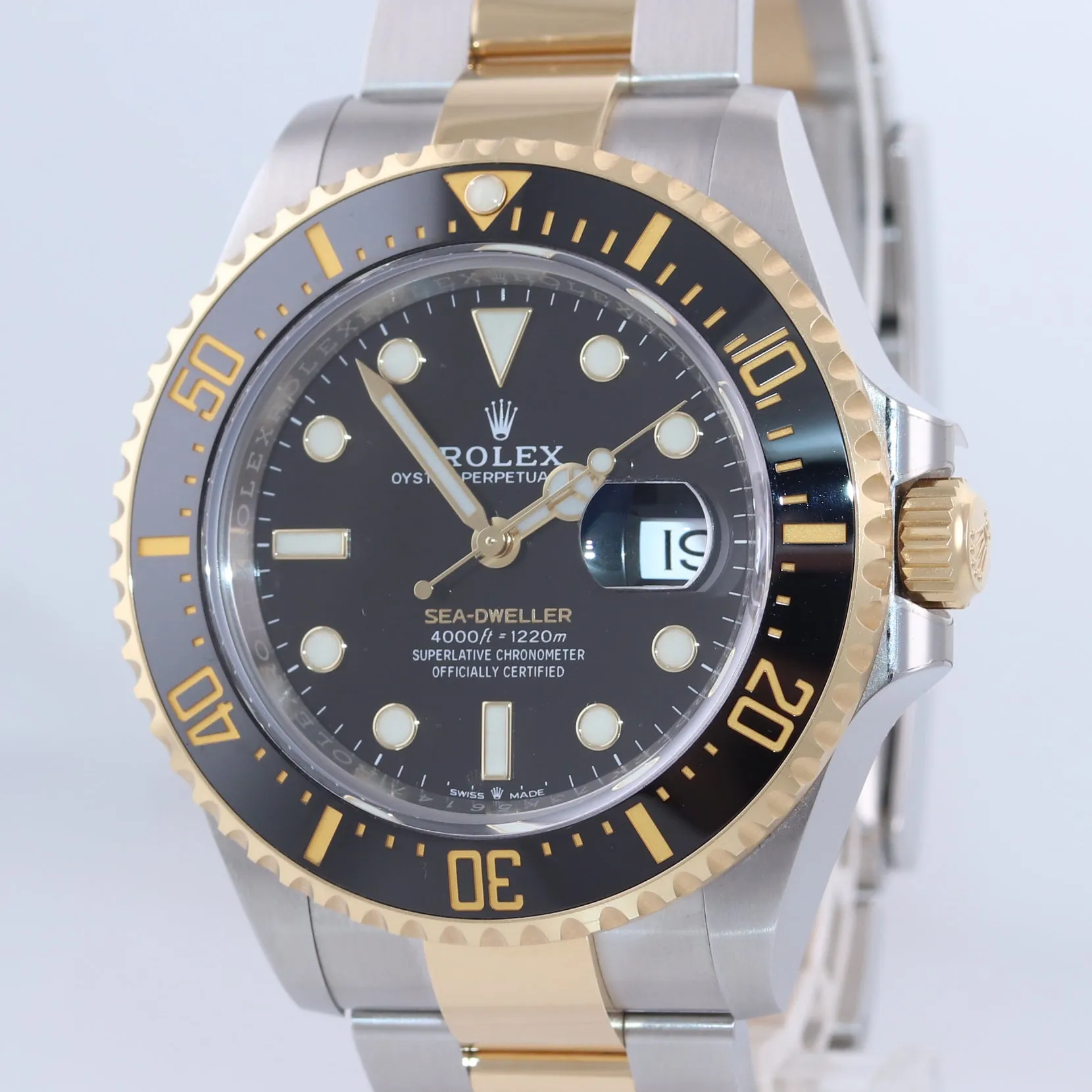 2019-2021 STICKERS Rolex Sea-Dweller 43 126603 Two-Tone Yellow Gold Watch