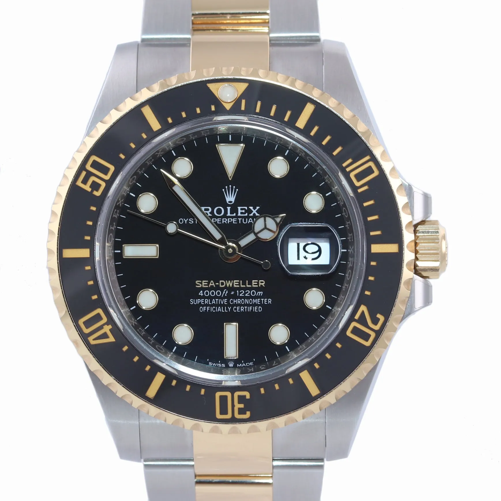2019-2021 STICKERS Rolex Sea-Dweller 43 126603 Two-Tone Yellow Gold Watch