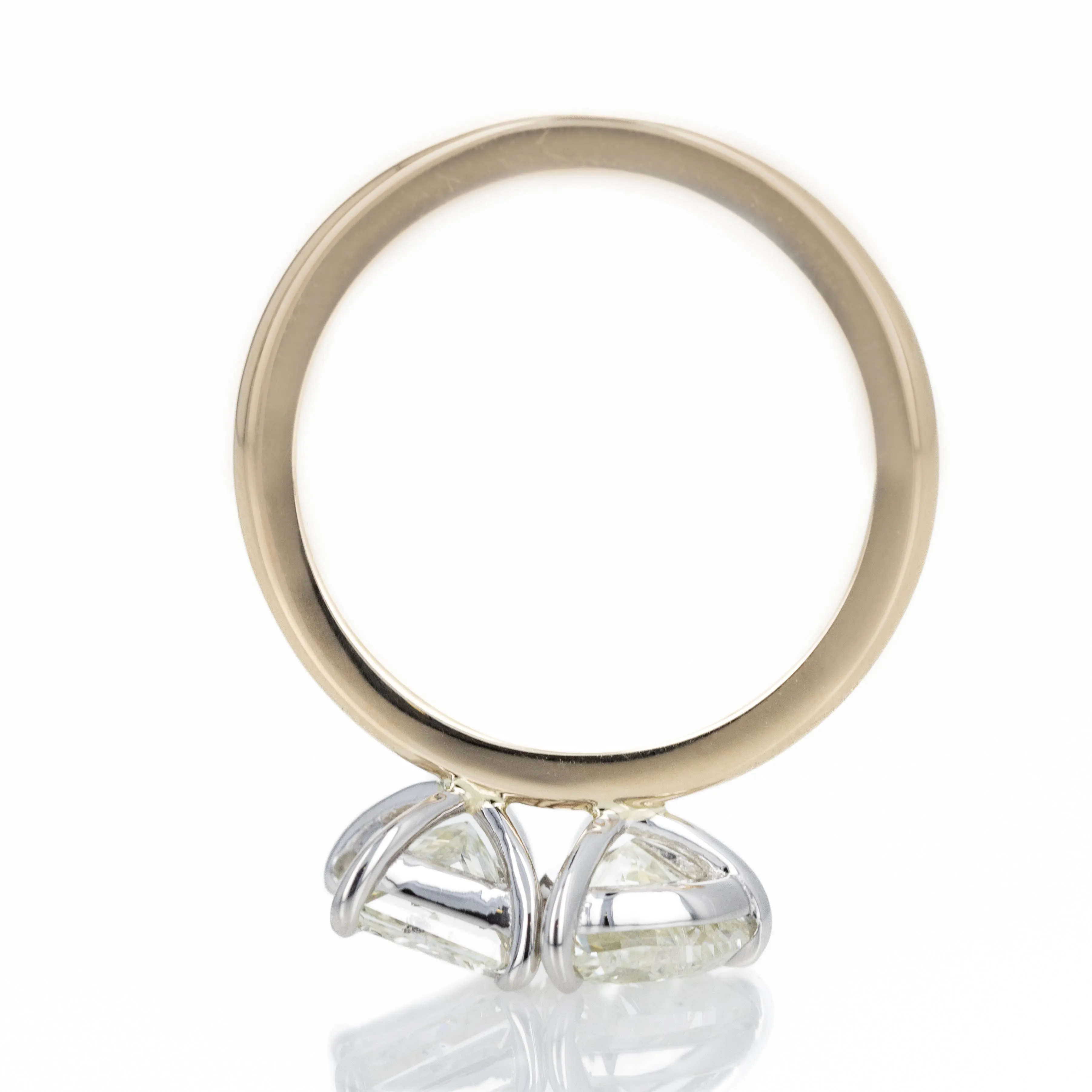2.07 Carat Heart Princess Diamond Two Stone Engagement Ring