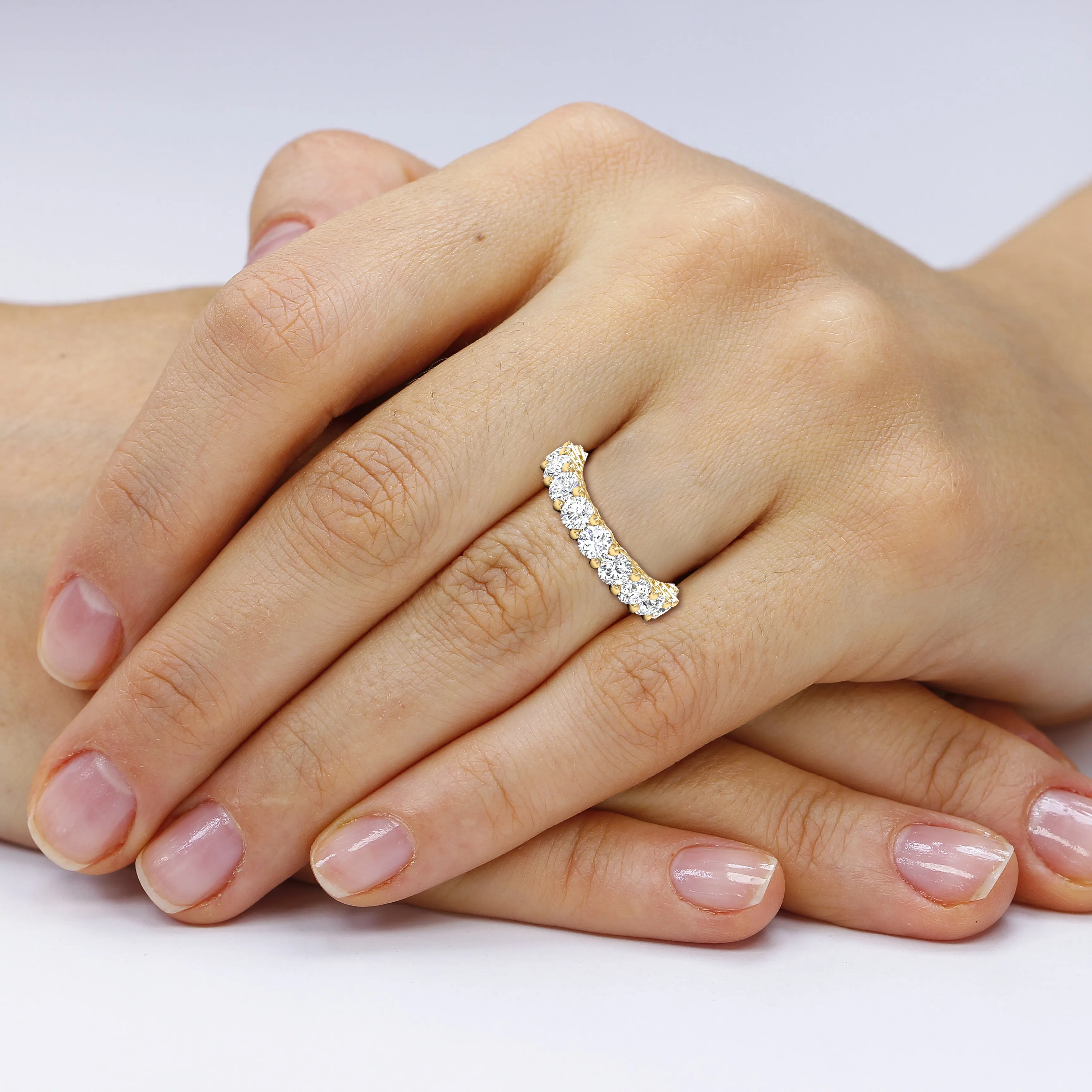 2.50-6.00 CT Round Cut Diamonds - Eternity Ring