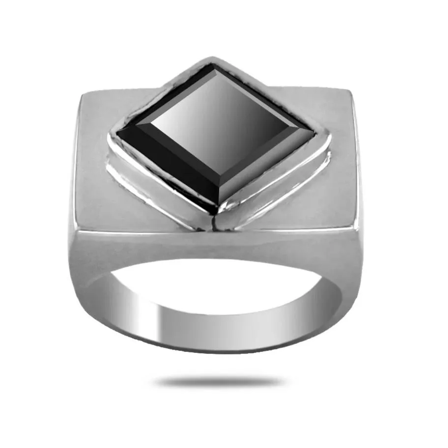 2.50 Ct AAA Certified Black Diamond Solitaire Ring in 925 Sterling Silver with Bezel Style