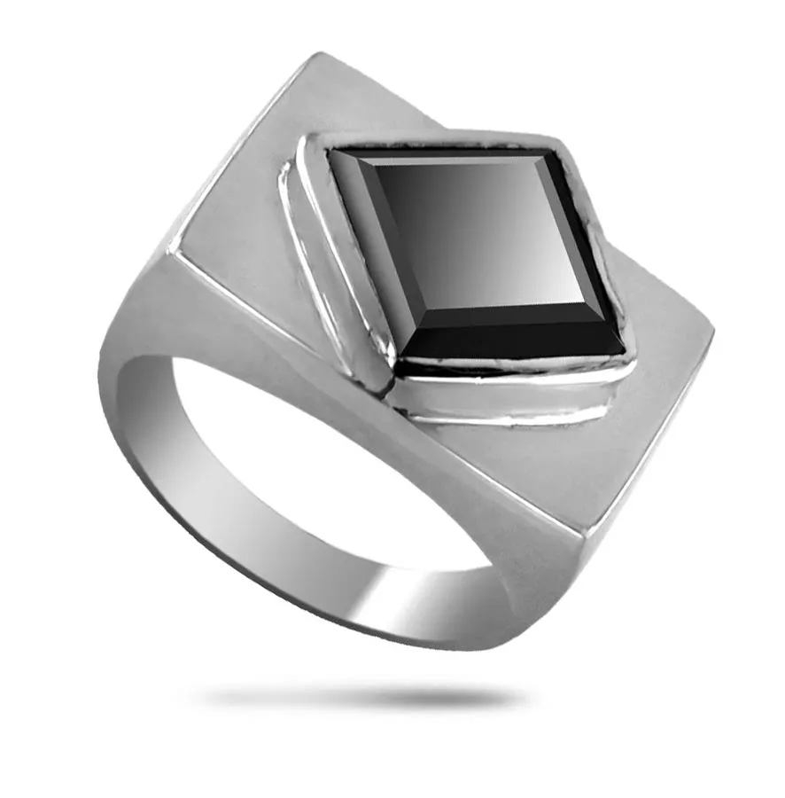 2.50 Ct AAA Certified Black Diamond Solitaire Ring in 925 Sterling Silver with Bezel Style