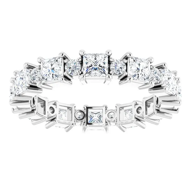 2.52 ct. Princess & Round Diamond Eternity Band