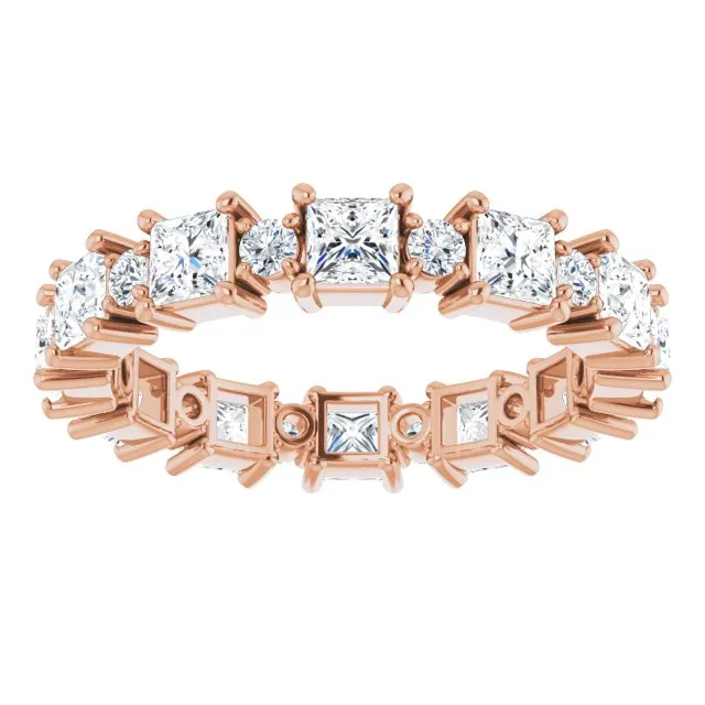2.52 ct. Princess & Round Diamond Eternity Band