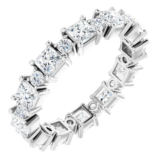 2.52 ct. Princess & Round Diamond Eternity Band