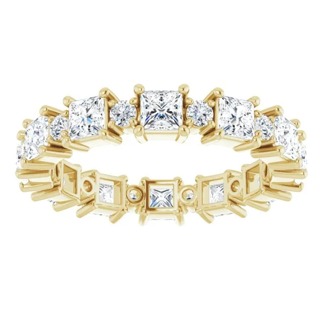 2.52 ct. Princess & Round Diamond Eternity Band