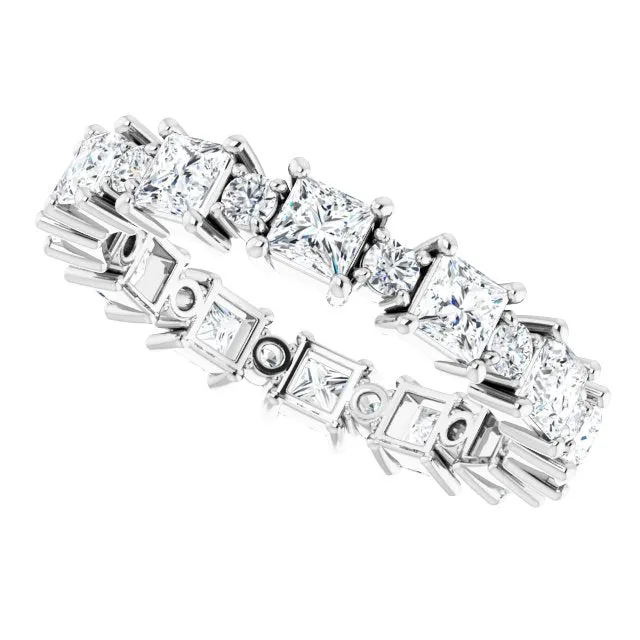 2.52 ct. Princess & Round Diamond Eternity Band