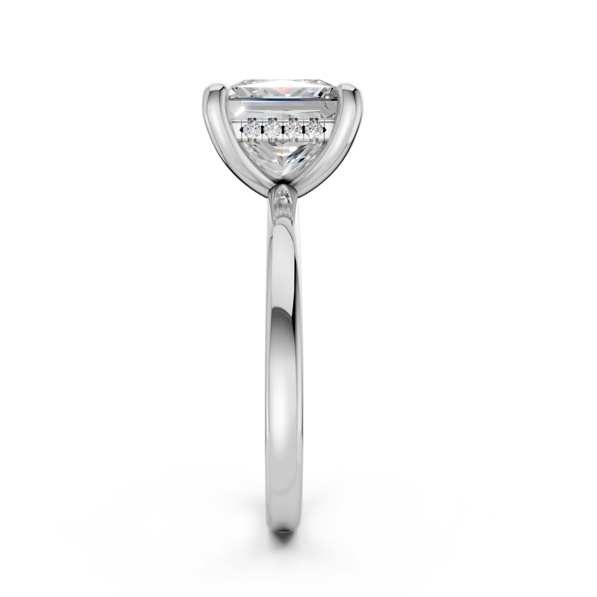 2.70ct IGI CERTIFIED Lab Grown Princess-Cut Diamond with Hidden Halo Engagement Ring