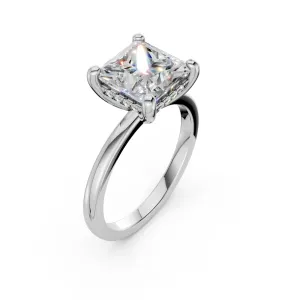 2.70ct IGI CERTIFIED Lab Grown Princess-Cut Diamond with Hidden Halo Engagement Ring