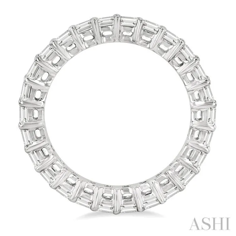 3 ctw Eternity Emerald Cut Diamond Wedding Band in 14K White Gold