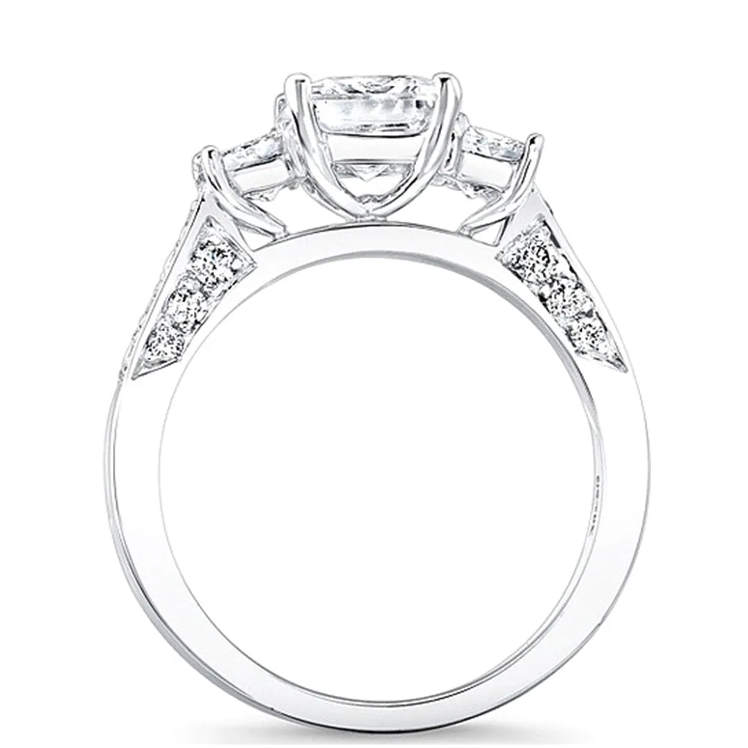 3-Stone Princess Cut Diamond Engagement ring