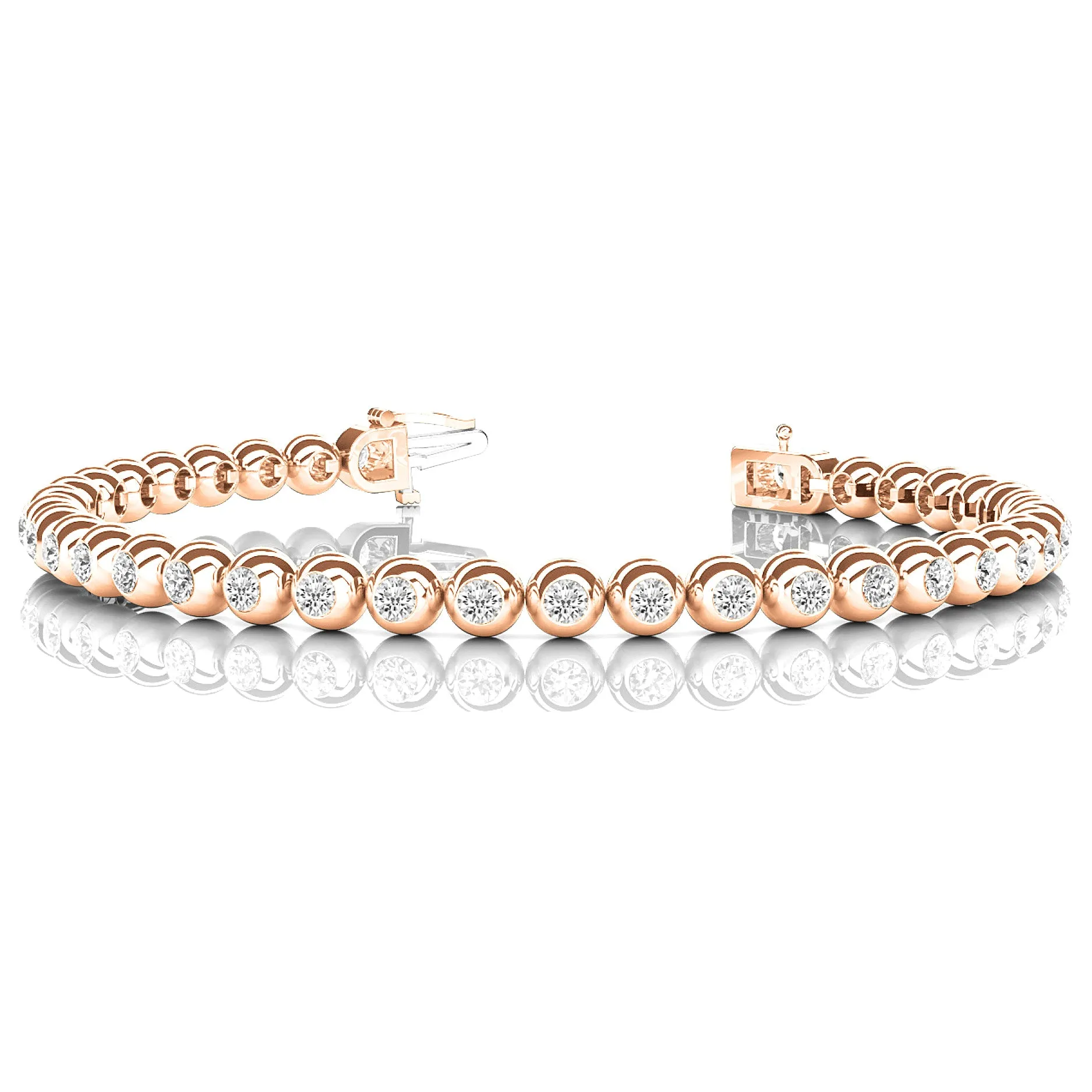 3.00 ctw Round Diamond Bezel Set Tennis Bracelet