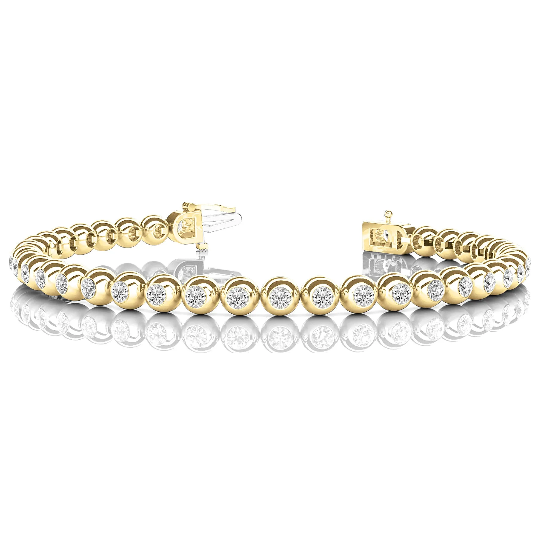 3.00 ctw Round Diamond Bezel Set Tennis Bracelet
