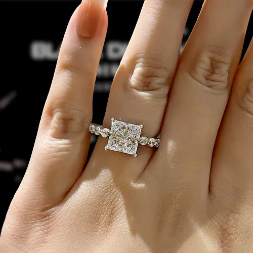 3.0ct Classic Princess Cut Simulated Diamond Engagement Ring