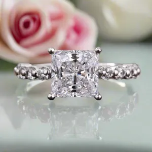 3.0ct Classic Princess Cut Simulated Diamond Engagement Ring