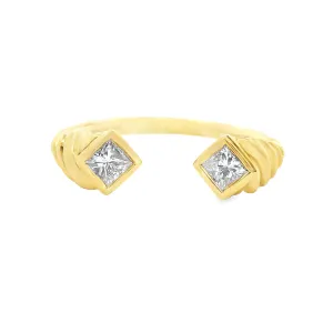 .31ct 14k Yellow Gold Diamond Fluted Bypass Ring