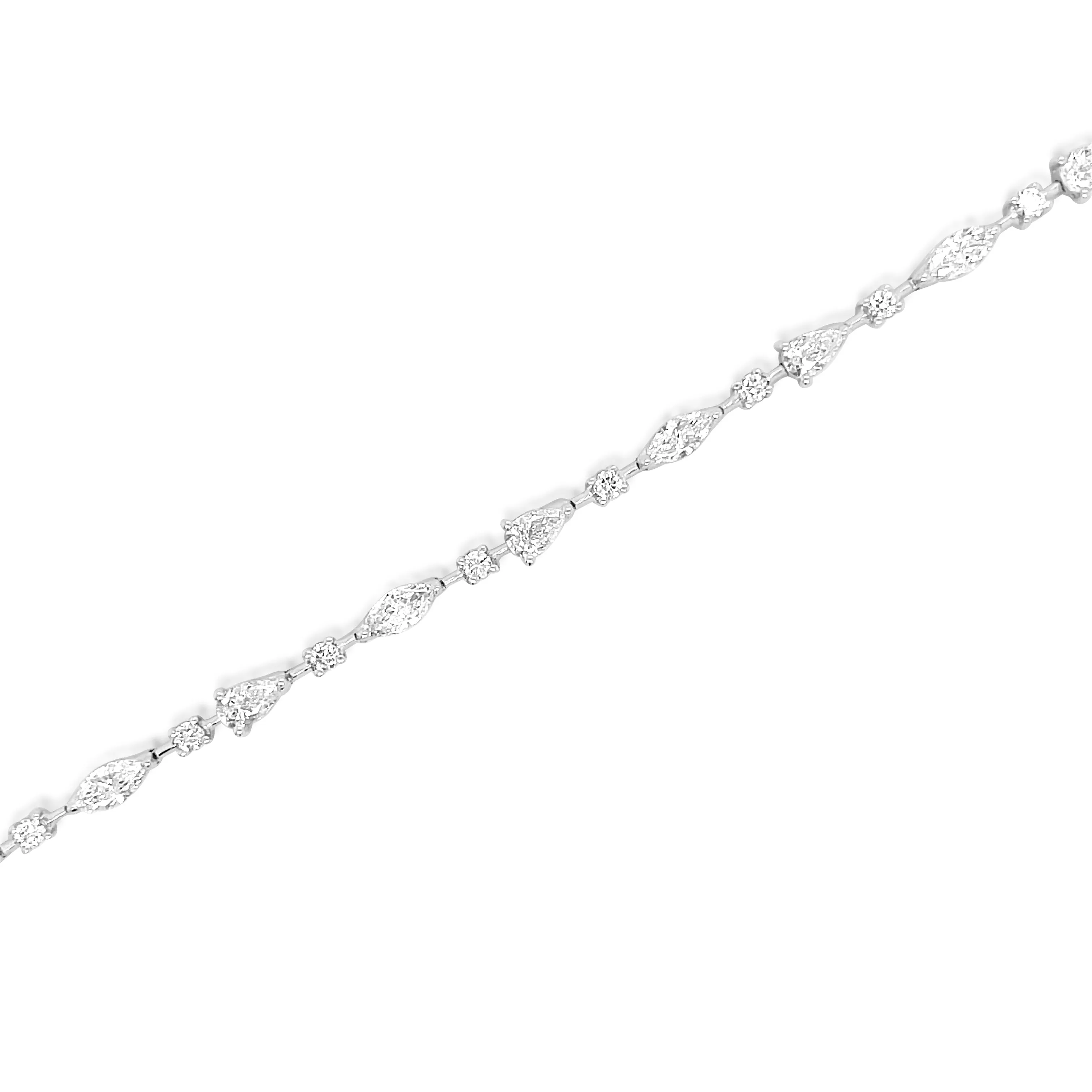 3.54 Carat Diamond Bracelet in 18k White Gold