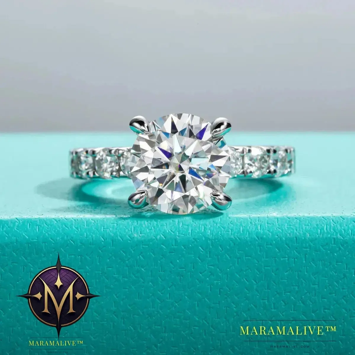 3.5ct Moissanite Diamond Silver Ring Set | Faux Jewelry