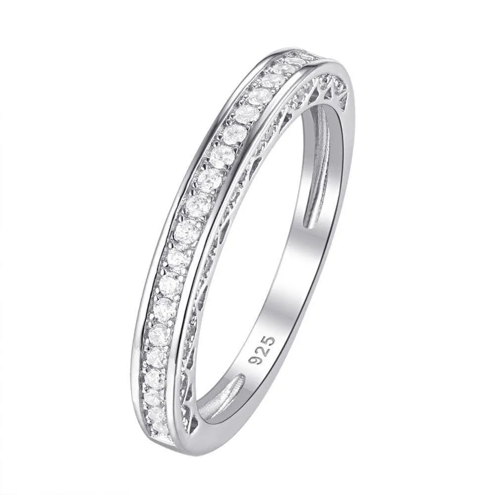 3pcs 2.8ct Princess Cut White Created Diamond Engagement Ring Set