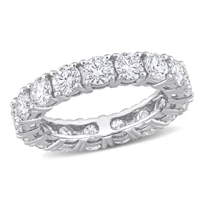 4 1/4 CT DEW Created Moissanite Eternity Ring 10k White Gold