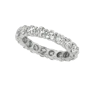 4.00 Carat Natural Diamond Eternity Band Ring G SI 18k White Gold 16 stone