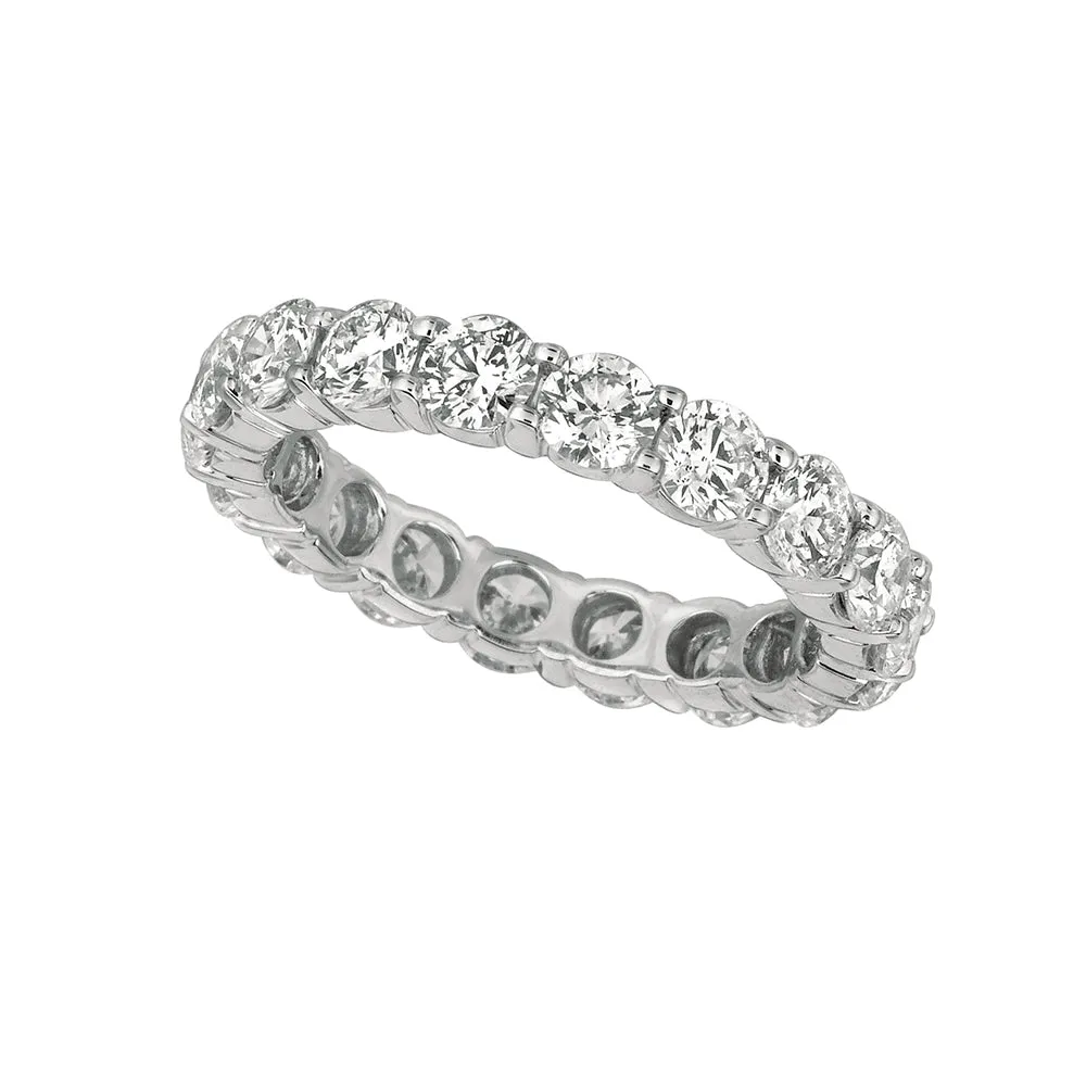 4.00 Carat Natural Diamond Eternity Band Ring G SI 18k White Gold 16 stone