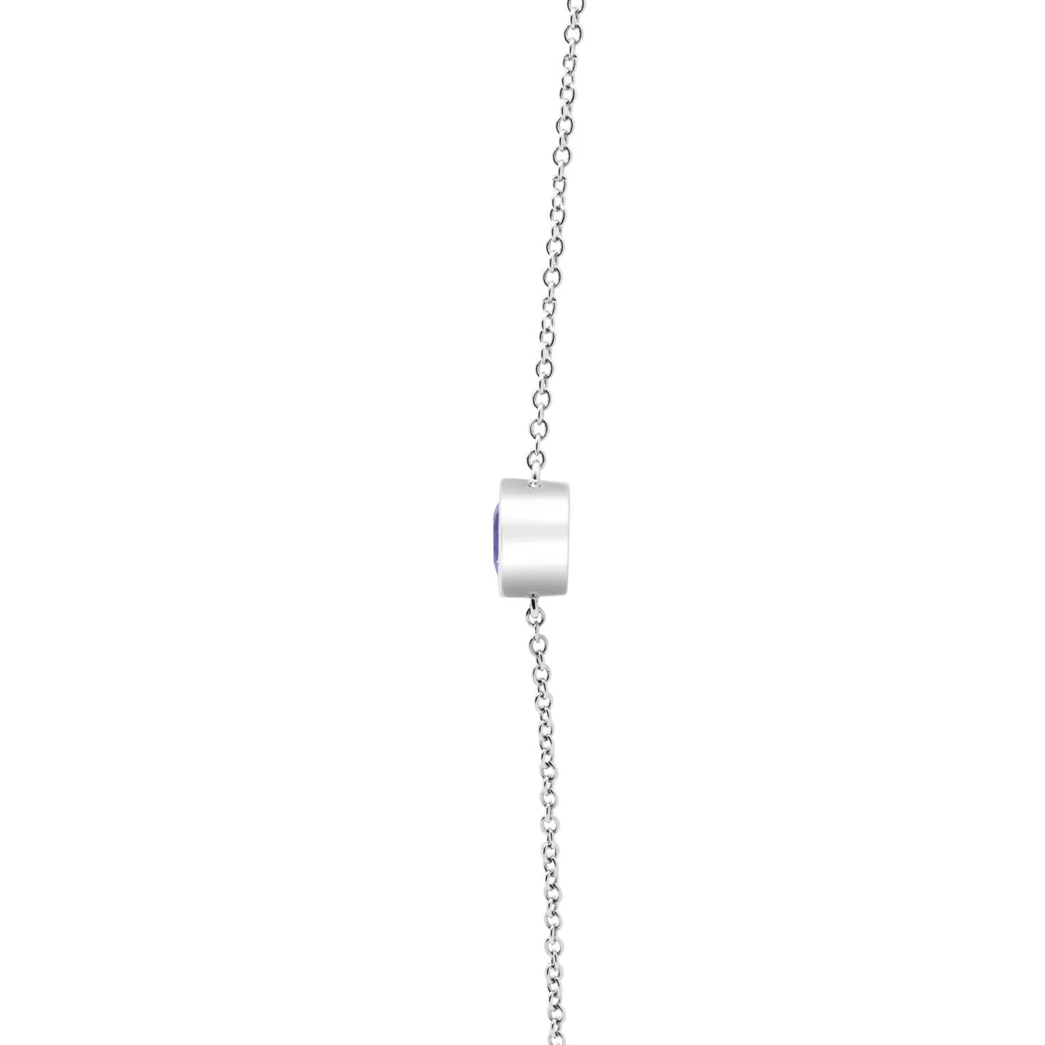 4.46 ct Round Tanzanite Necklaces in 14K White Gold