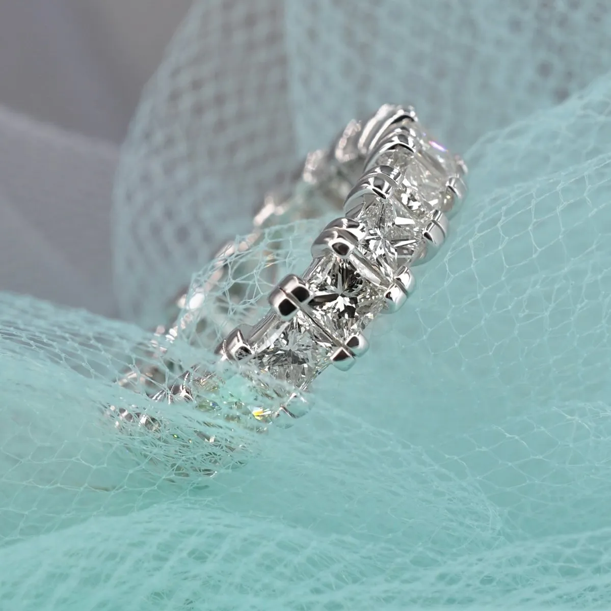 4.60 CT Princess Cut Diamonds - Eternity Ring