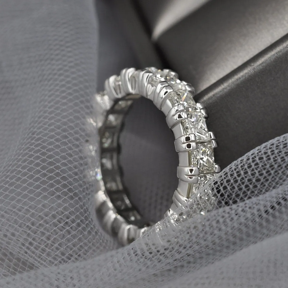 4.60 CT Princess Cut Diamonds - Eternity Ring