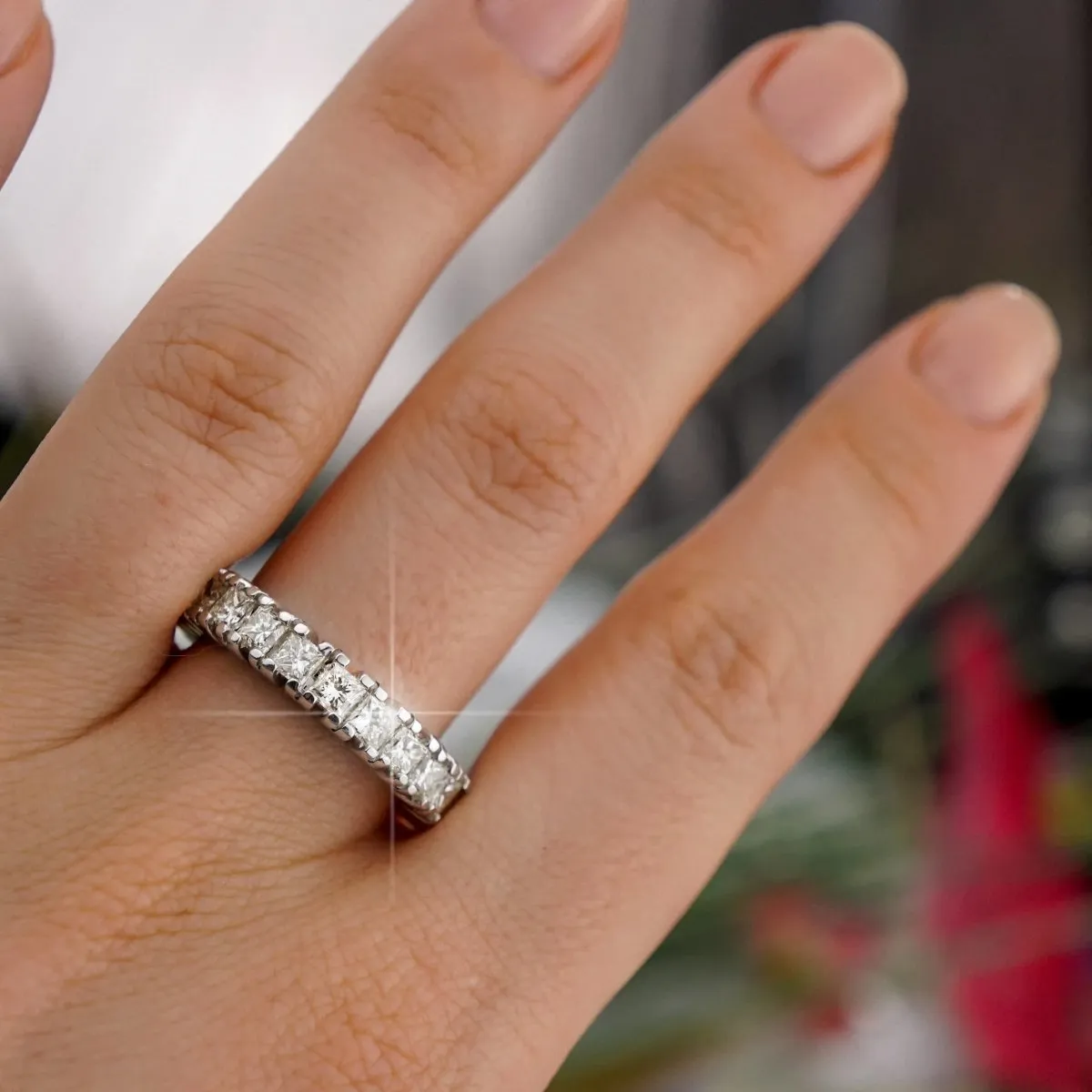 4.60 CT Princess Cut Diamonds - Eternity Ring