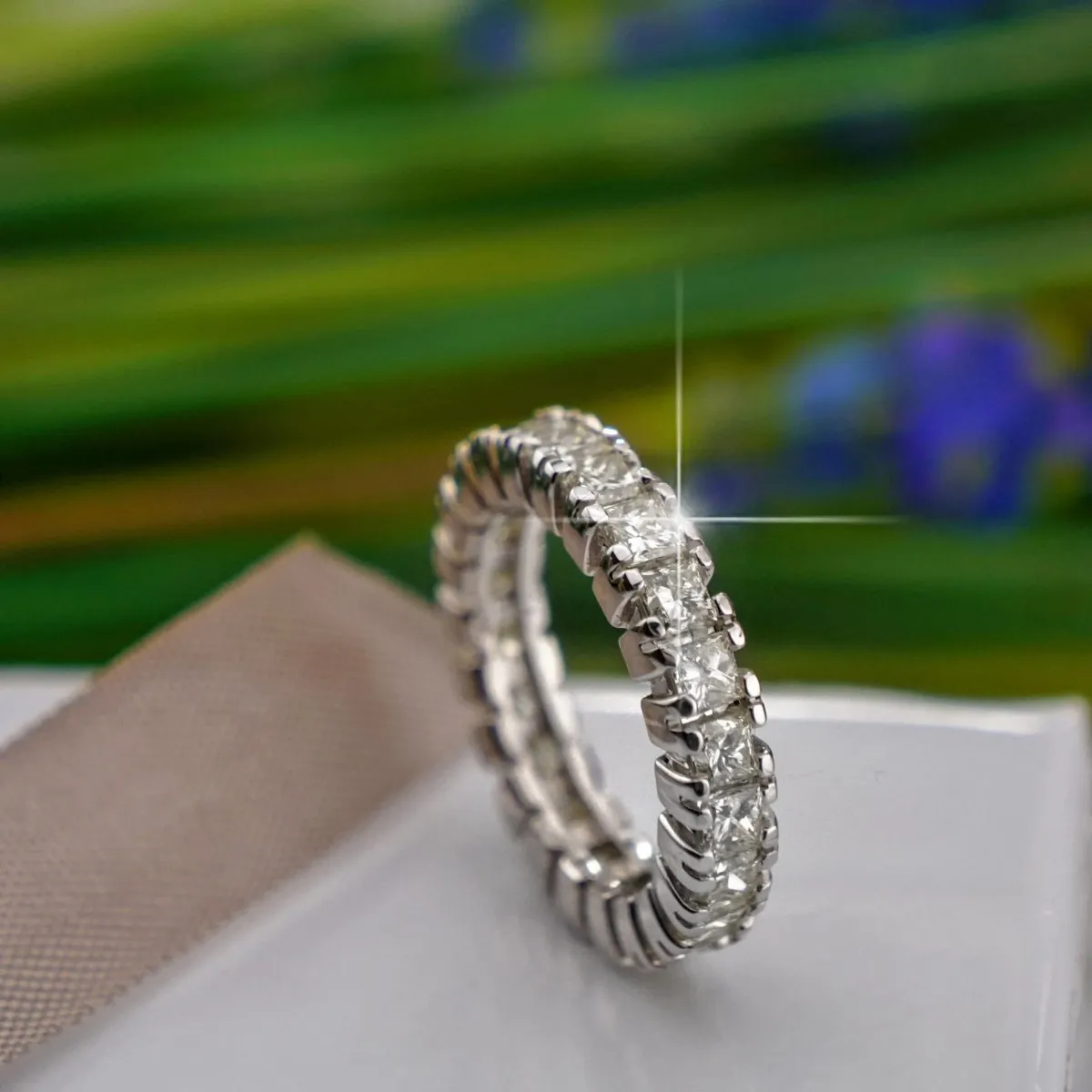 4.60 CT Princess Cut Diamonds - Eternity Ring