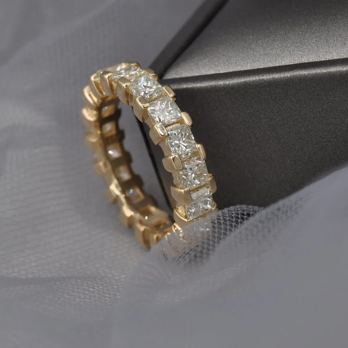 4.60 CT Princess Cut Diamonds - Eternity Ring