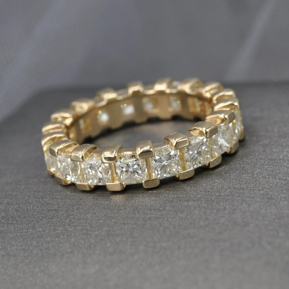 4.60 CT Princess Cut Diamonds - Eternity Ring